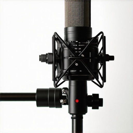 Shotgun mic positioned just out of frame above a creator's head