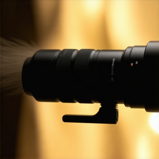 A content creator using a cleaning kit to maintain a camera lens for better video quality.