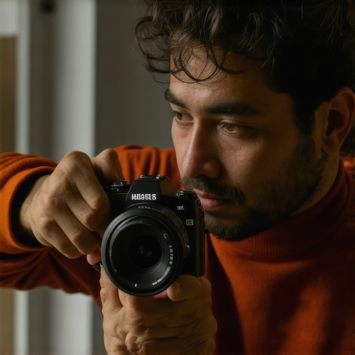 A creator cleaning a camera sensor to maintain gear health