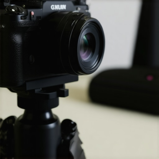 A close-up of a mirrorless camera using a dummy battery for continuous power during a video shoot.