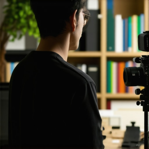 A content creator demonstrating the 45-degree lighting rule for professional video depth.