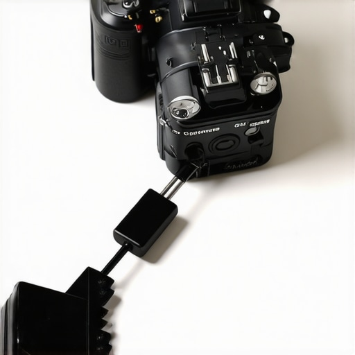 Close up of organized camera gear and cable management for a professional studio setup