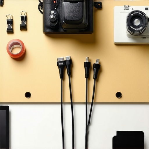 Professional Creator Workspace Organization A well-organized creator desk with cable management and custom mounts.
