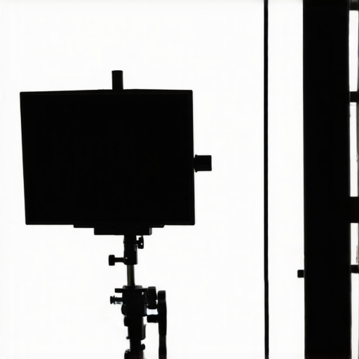 A modern LED light panel with a softbox used in a professional content creator studio.