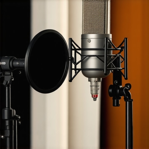 A high-quality microphone setup showcasing the importance of acoustic room treatment for creators.