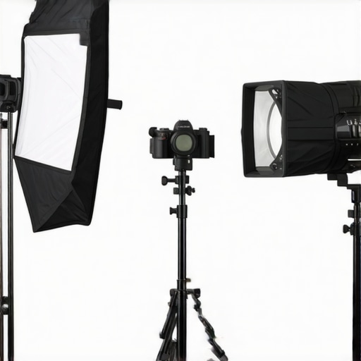 A high-end content creator studio setup featuring professional lighting and sound treatment for high-quality video production.