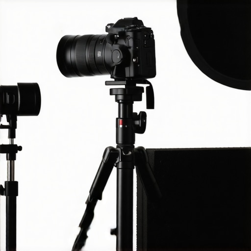 A cinematic creator setup showing the balance between soft lighting and professional audio gear.