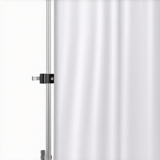 A white sheet being stretched tight with clamps for a professional video background.