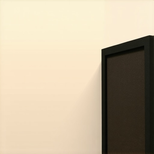 Close up of a thick bass trap in a studio corner for better audio acoustics