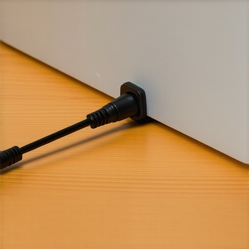 Close-up of a binder clip used as a cable anchor to protect audio ports from tension