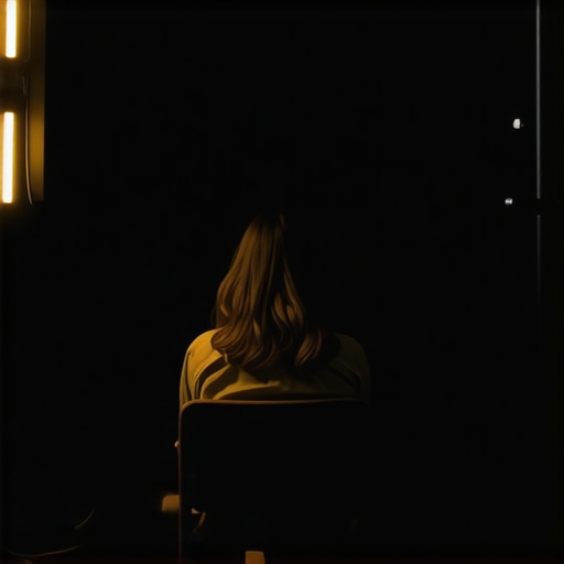 Close-up of a rim light highlighting a creator's silhouette to add depth to video footage.