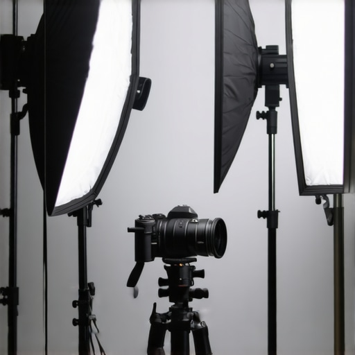 A high-end creator studio featuring softbox lighting and a professional camera for high-quality video production.