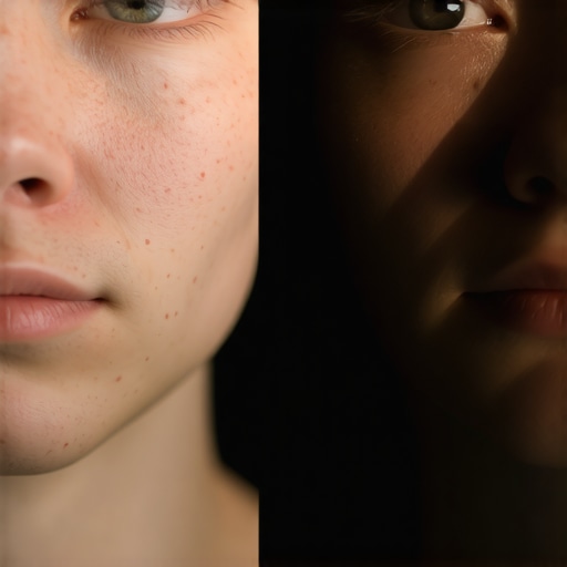 Comparison of flat lighting versus cinematic lighting with negative fill