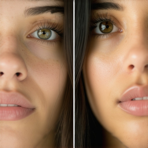 Comparison of eye catchlights in professional studio lighting setup