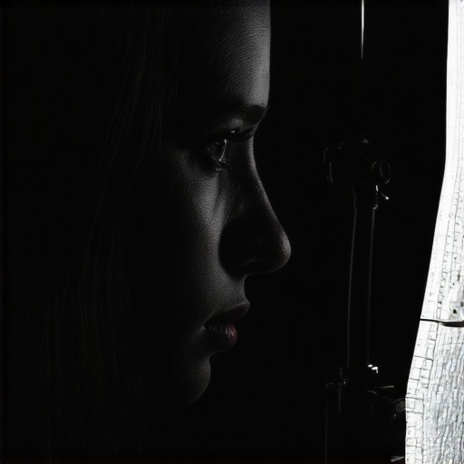 A creator using side lighting to create cinematic shadows in a home studio.